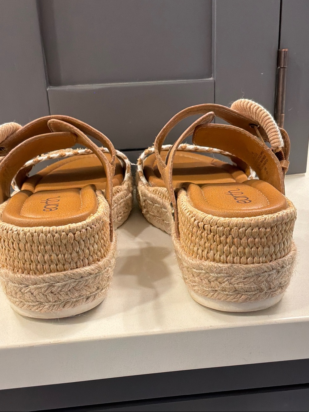 Earth Tan Woven Platform Sandals with Buckle Strap - Picture 6 of 6